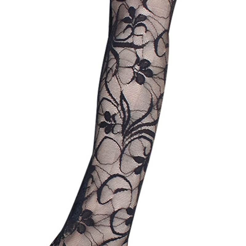 Găng Tay Dài Hở Ngón Phối Ren Hoa Dành Cho Cô Dâu