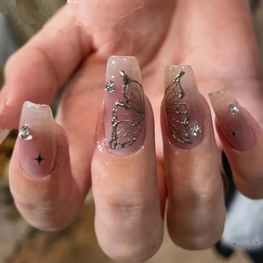 Móng Tay Giả Màu Gradient Gọn Nhẹ Có Thể Tái Sử Dụng