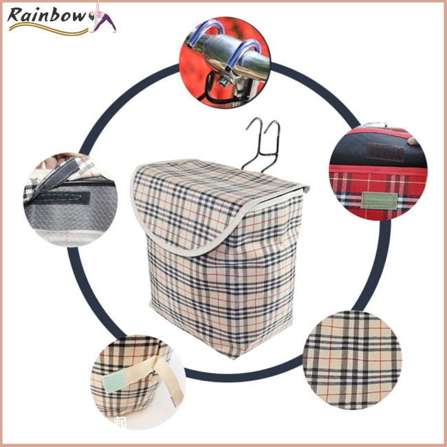 Giỏ Xe Đạp Chất Liệu Canvas Dày Dặn Chống Thấm Nước Kích Thước 28cmx26cmx16cm