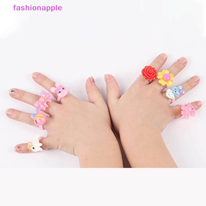 Set 10 Nhẫn Hoạt Hình Xinh Xắn Cho Bé Gái