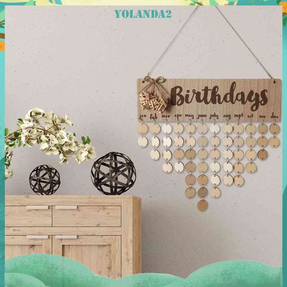 Lịch Nhắc Nhở Ngày Sinh Nhật Treo Tường Hình Tròn Bằng Gỗ DIY