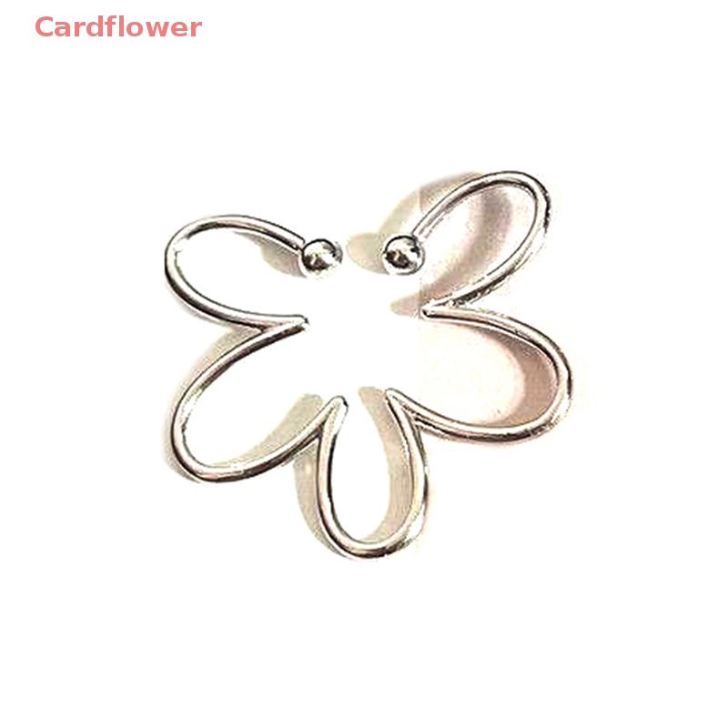 < Cardflower > Khuyên Kẹp Vành Tai Không Xỏ Lỗ Hình Hoa Rỗng Bằng Bạc Thời Trang Mới Cho Nữ