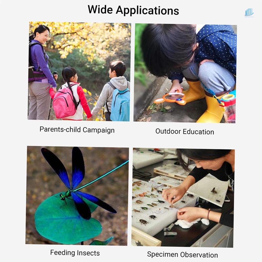 Kính Lúp s2mwvn 2.6X &amp; 4.5X Bắt Côn Trùng Kèm Nhíp Tiện Dụng Cho Trẻ Em