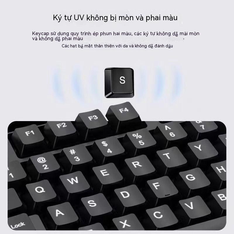 Bộ Bàn Phím Chuột Không Dây Máy Tính USB Máy Tính Để Bàn Máy Tính Xách Tay Văn Phòng Câm Cảm Giác Cơ Học Bàn Phím Có Dây