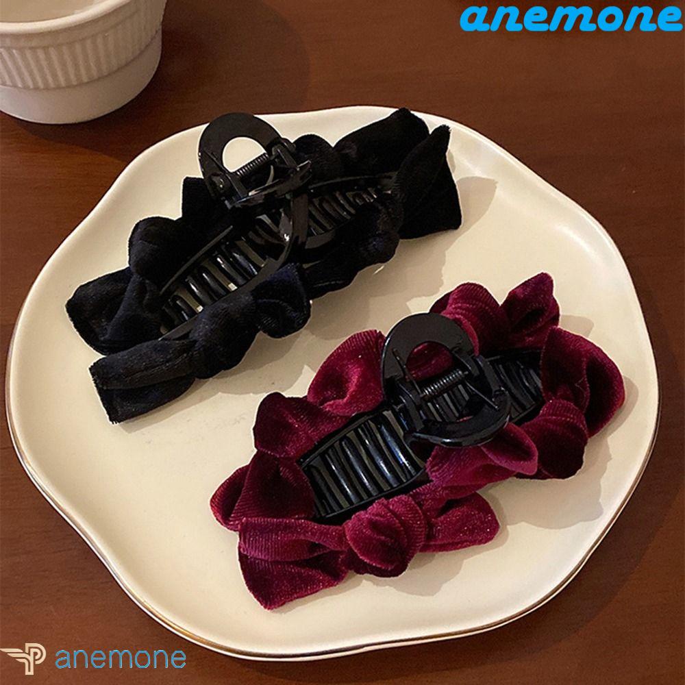 Kẹp Tóc Đuôi Ngựa Hình Nơ Bằng Nhung Phong Cách Hàn Quốc Cổ Điển Thanh Lịch Dành Cho Bạn Nữ