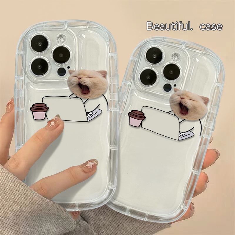 Ốp Điện Thoại TPU Silicone Mềm Trong Suốt Chống Sốc In Hình Mèo Xinh Xắn Cho IPhone 11 14 13 12 Pro XS Max X XR 7 8 Plus