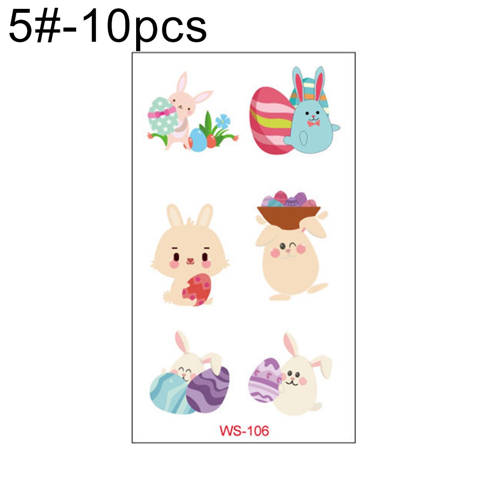 Bộ 10 Hình Xăm Dán Họa Tiết Động Vật Hoạt Hình Dễ Thương Cho Trẻ Em