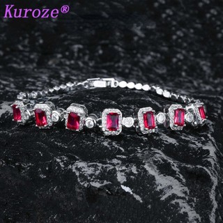Vòng Tay Đính Đá Ruby Màu Đỏ Sang Trọng