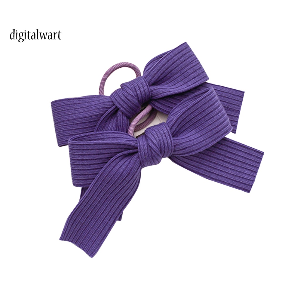 Kỹ Thuật Số| Set 2 Dây Cột Tóc Co Giãn Đính Nơ Dệt Kim Cho Nữ