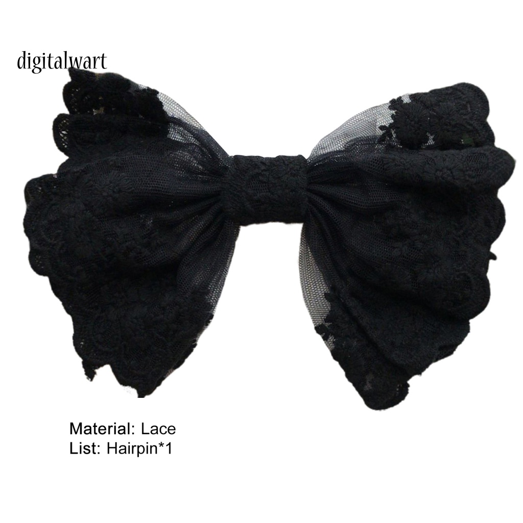 Kỹ Thuật Số| Kẹp Tóc Nơ Ren Lớn Không Trượt Tinh Tế Cho Nữ