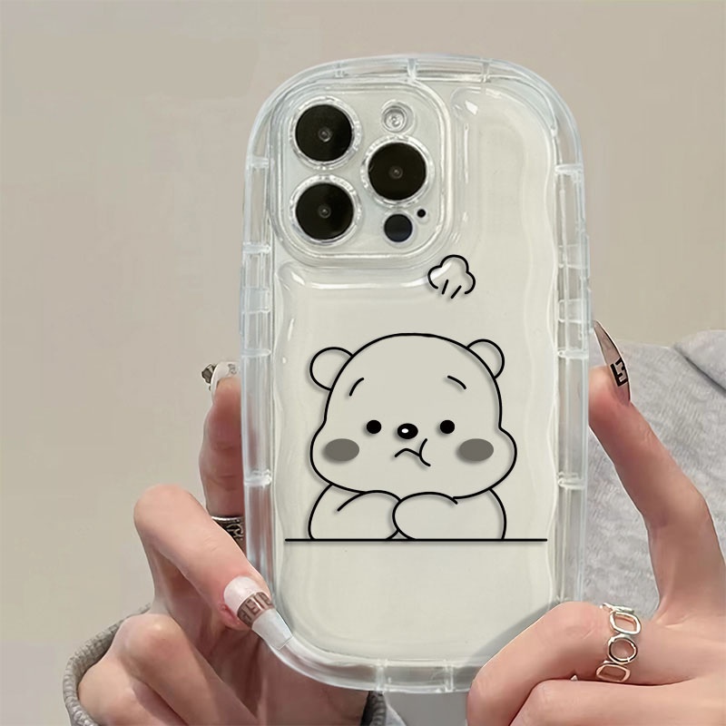 Ốp Điện Thoại Silicon TPU Mềm Trong Suốt Chống Sốc In Hình Gấu Dễ Thương Cho IPhone 11 14 13 12 Pro XS Max X XR 7 8 Plus