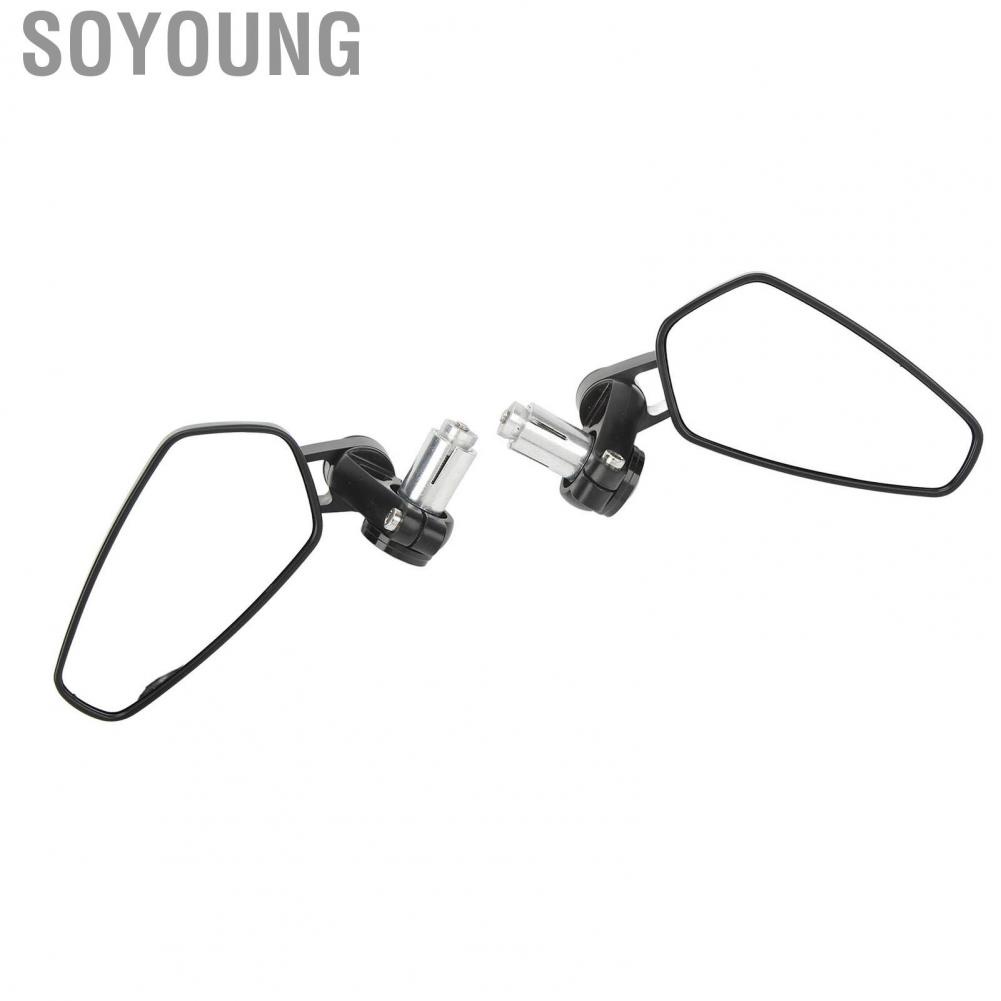 Soyoung Motorcycle Rear View Mirror  22mm Handle Bar End Mirrors Adjustable Angle Black Housing Shockproof  for MT03 MT07 FZ07 MT09