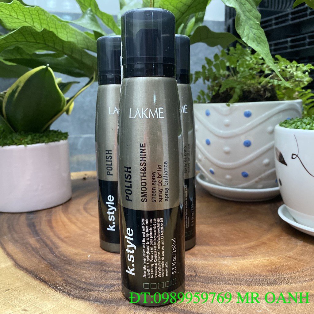 🇪🇸Lakme🇪🇸 Xịt dưỡng bóng không giữ nếp Lakme K.style Polish Smooth & Shine Sheen Spray 150ml