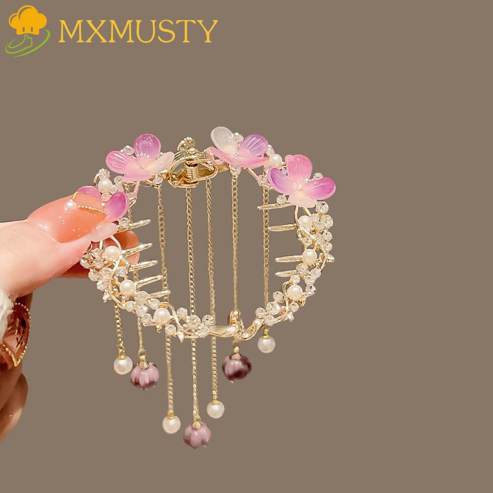 Kẹp Tóc Càng Cua Tua Rua Phong Cách Vintage Hợp Thời Trang Cho Nữ MXMUSTY