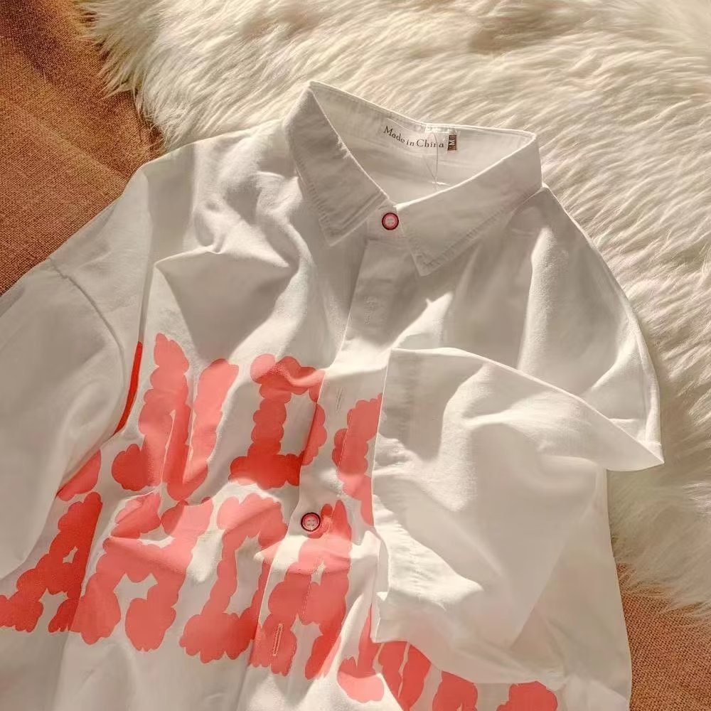 Áo Sơ Mi Ngắn Tay Thêu Họa Tiết Phong Cách Hip Hop Nhật Bản Thời Trang Mùa Hè Hàng Mới Dành Cho Nam