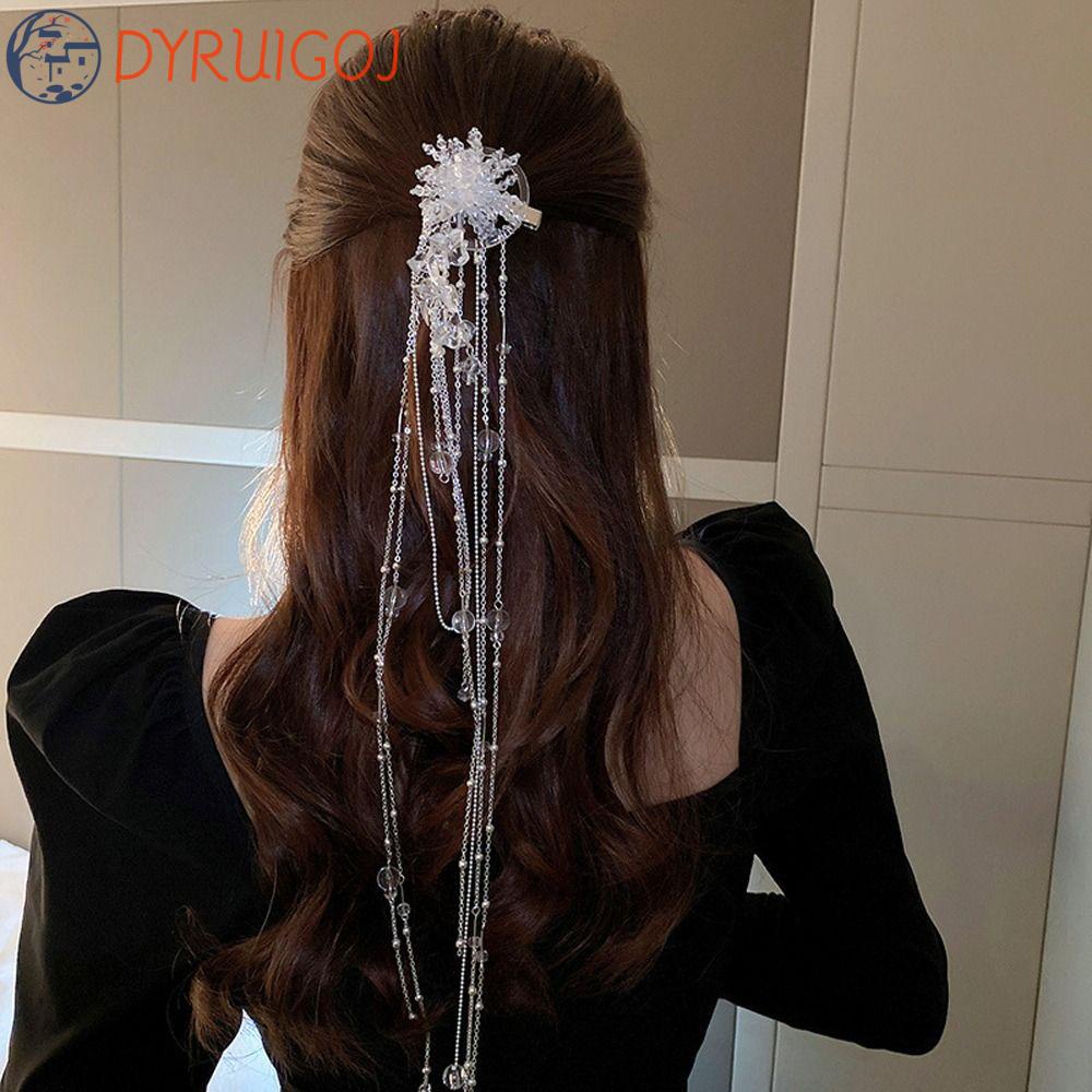 Kẹp Tóc Tua Rua Dài Thiết Kế Không Đồng Đều Thời Trang Hàn Quốc Mới Cho Nữ