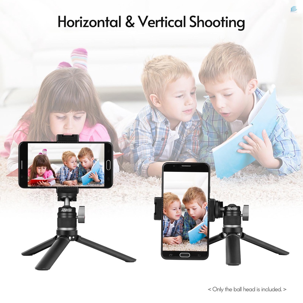 ANDOER Bộ Chuyển Đổi Đầu Bi Mini 3600 Độ Chuyên Dụng Cho Giày° Ốc Vít Hợp Kim Nhôm Xoay Được 1 / 4 Inch &amp; 3 / 8 Inch Gắn Màn Hình Máy Ảnh / Đèn LED / Micro