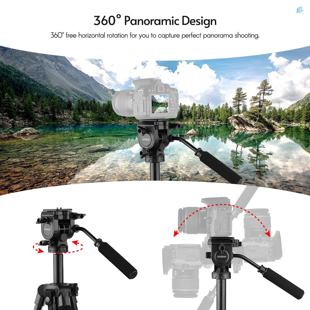 Chân Máy Ảnh Andoer TTT-005 Bằng Hợp Kim Nhôm Cho Đồng Hồ Thông Minh Tăng Chiều Cao 65 Inches Max. Tải Trọng 11lb Kèm Túi Đựng 11lb
