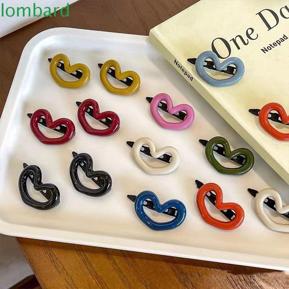 Kẹp Tóc Mỏ Vịt Hình Trái Tim Màu Vàng Y2K Thời Trang Cho Nữ