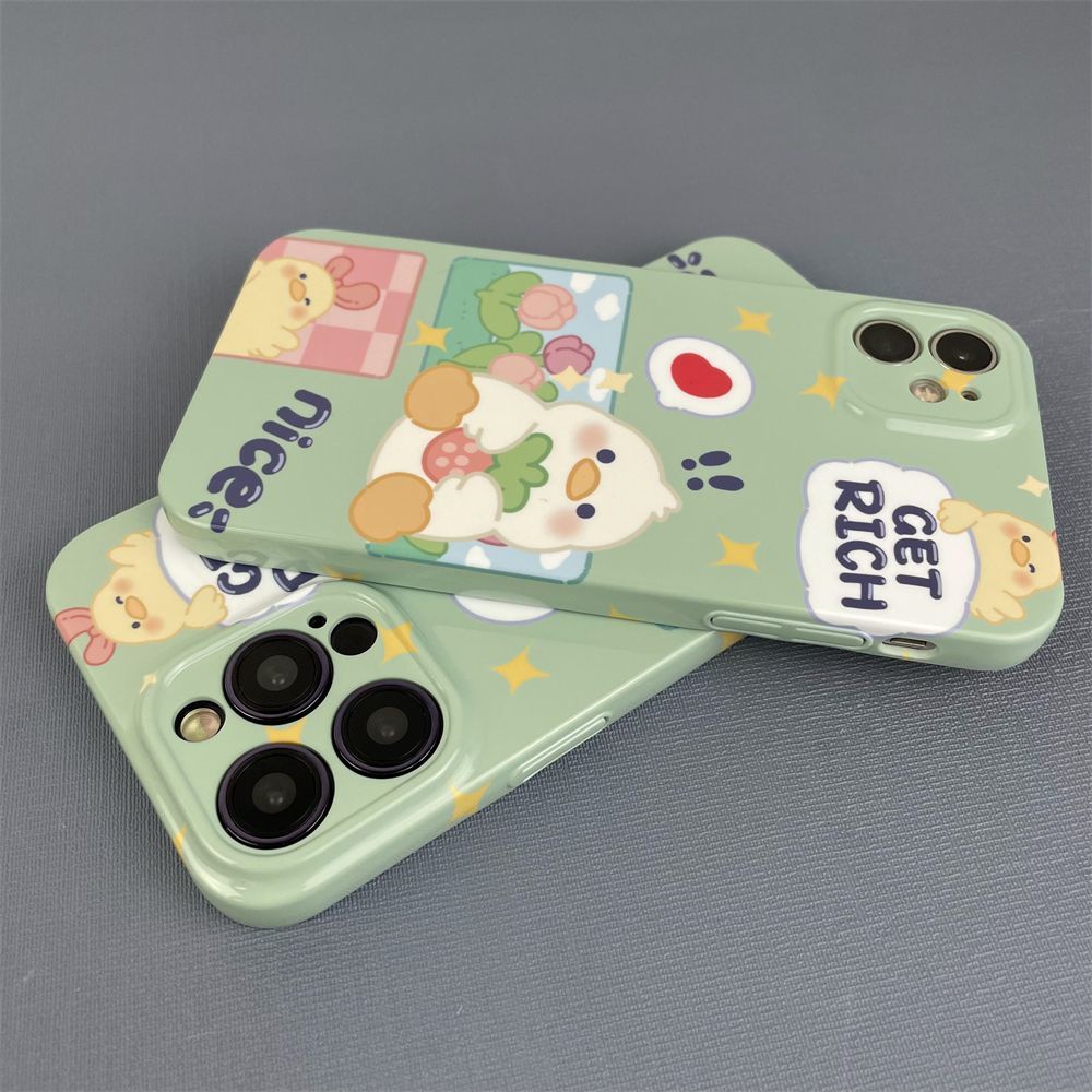 Ốp Điện Thoại Họa Tiết Hoạt Hình Chú Vịt / Dâu Tây Dễ Thương Cho iPhone12 X / XS8 7FW5 11 13 plus