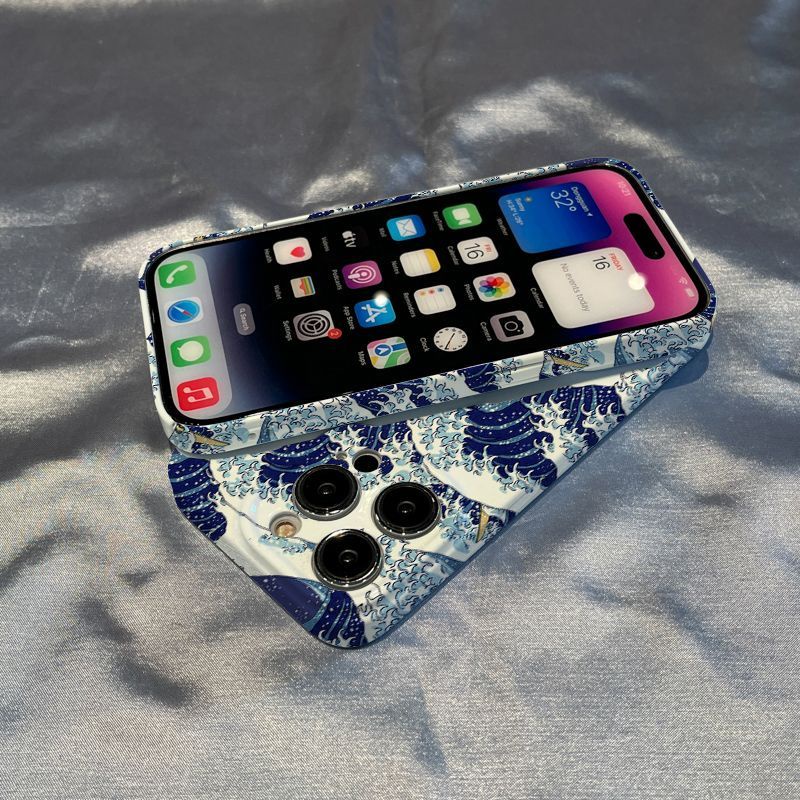 Ốp Điện Thoại Bảo Vệ Toàn Diện Họa Tiết Sóng Biển Phong Cách Nhật Bản Dành Cho Iphone 8promax / Plus Xs 7 / 13 Xr 11 12 / 14