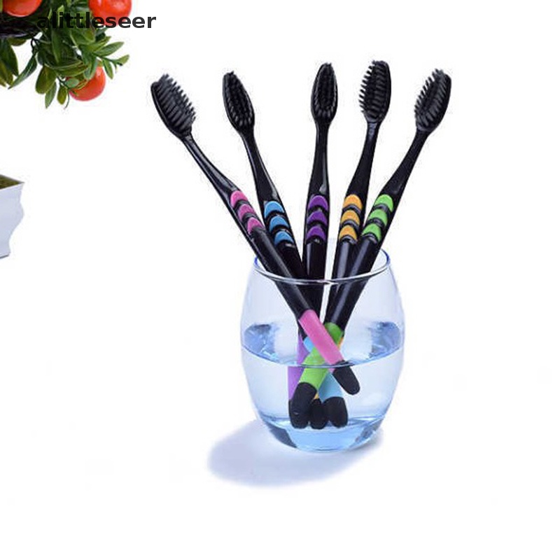 Set 10 Bàn Chải Đánh Răng Than Tre Lông Mềm Dành Cho Người Lớn