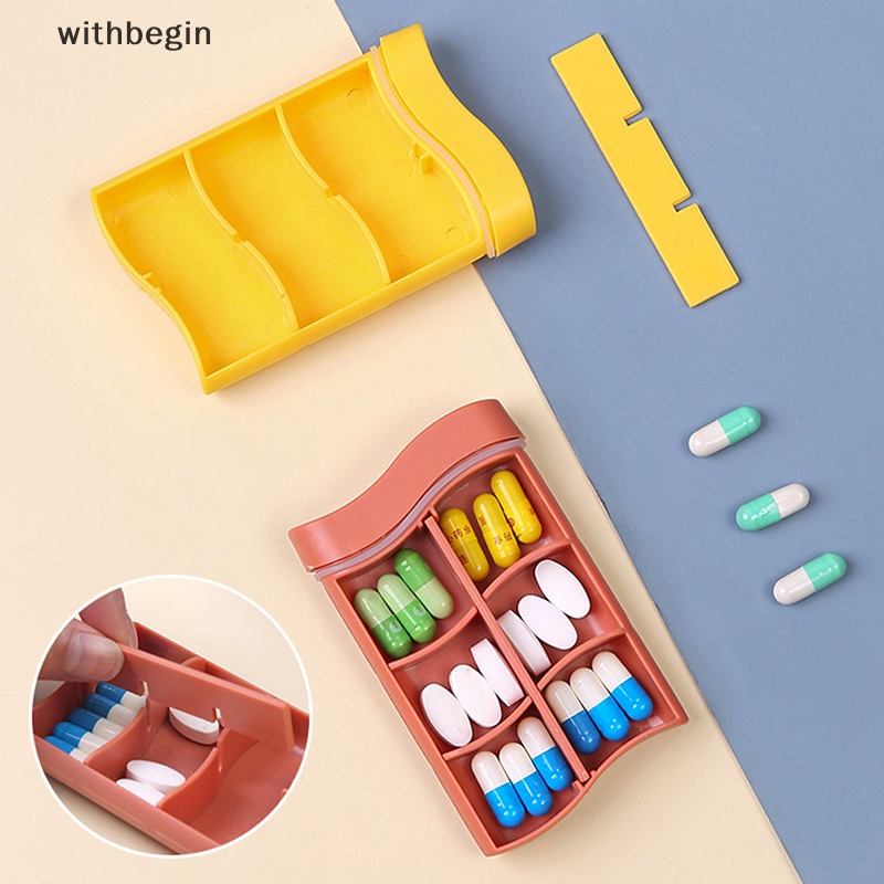 Hộp Đựng Thuốc 6 Ngăn Có Nắp Đậy Tiện Dụng Mang Theo Du Lịch