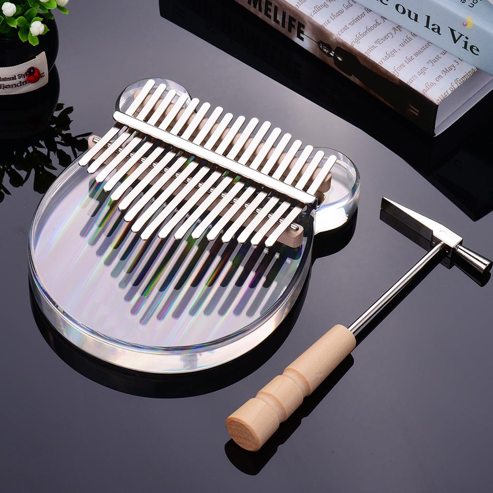 Đàn Kalimba 17 Phím Bằng Acrylic Trong Suốt Kèm Túi Đựng Và Miếng Dán Ghi Chú Tiện Dụng