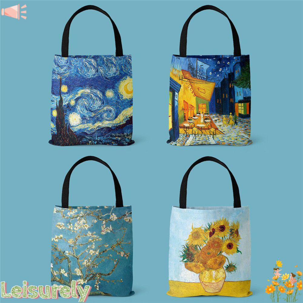 Túi Tote Thân Thiện Với Môi Trường Họa Tiết Tranh Van Gogh Harajuku Cho Nữ