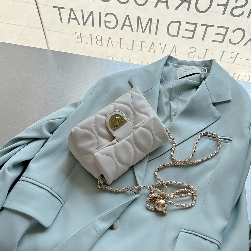 Ielgy Túi Đeo Chéo Hình Vuông Nhỏ Kết Cấu Ngọc Trai Kiểu Dáng Đơn Giản Cho Nữ