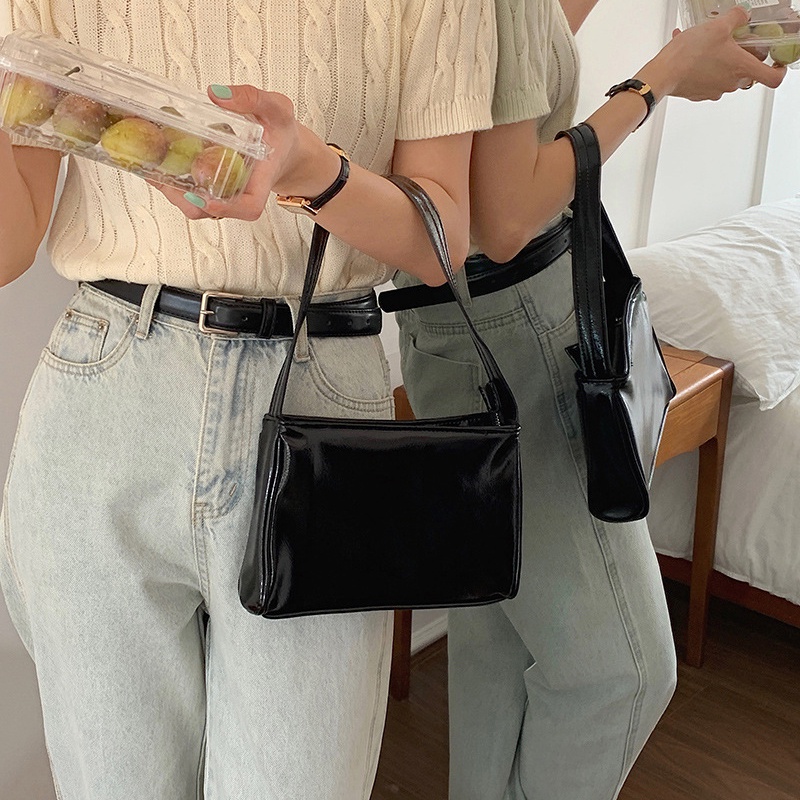 Ielgy Túi Xách Đeo Vai Da Mềm Màu Bạc Thời Trang Hàn Quốc Dễ Phối Đồ Cho Nữ