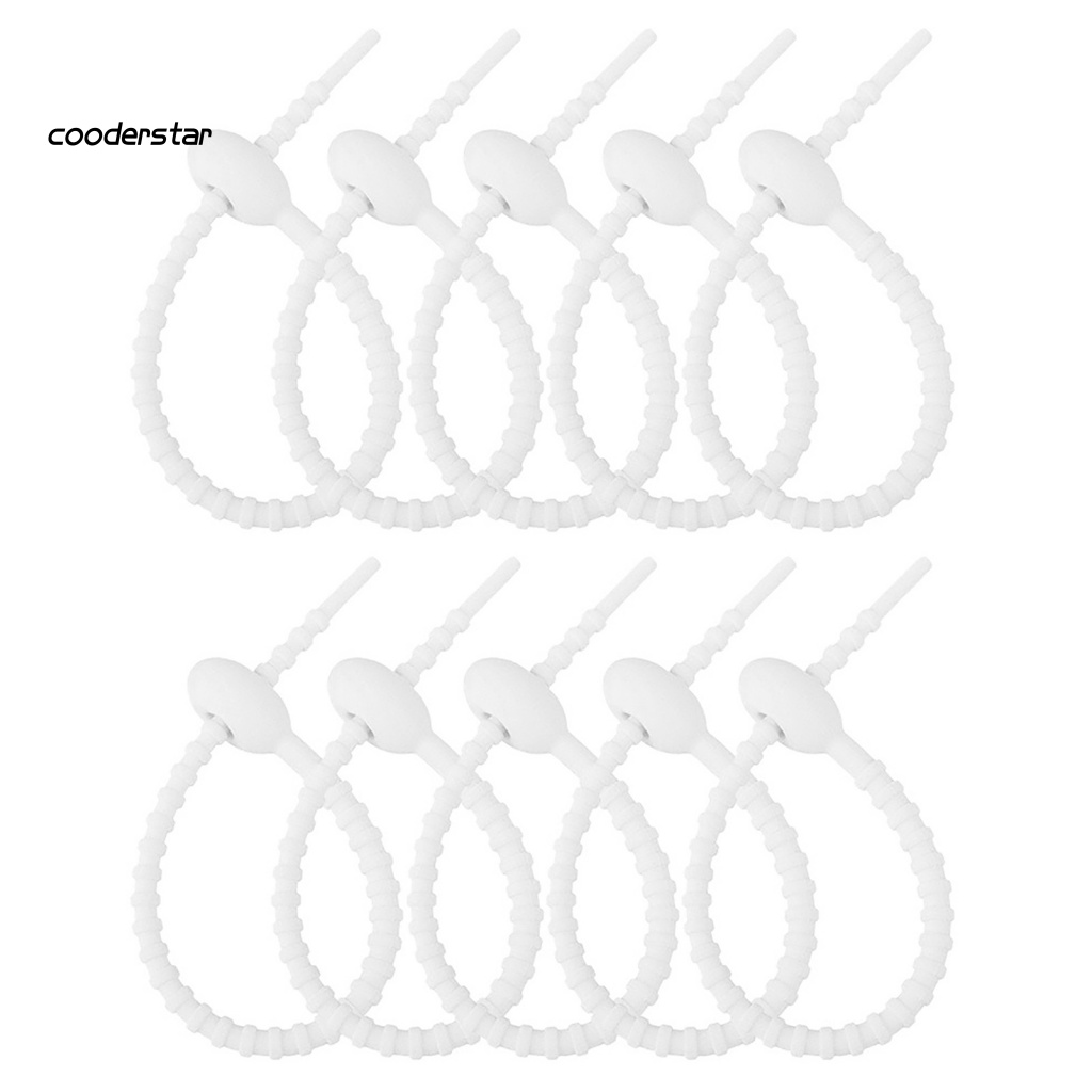 Set 10 Kẹp Silicone Tự Khóa Dây Cáp Chống Đứt Tiện Dụng