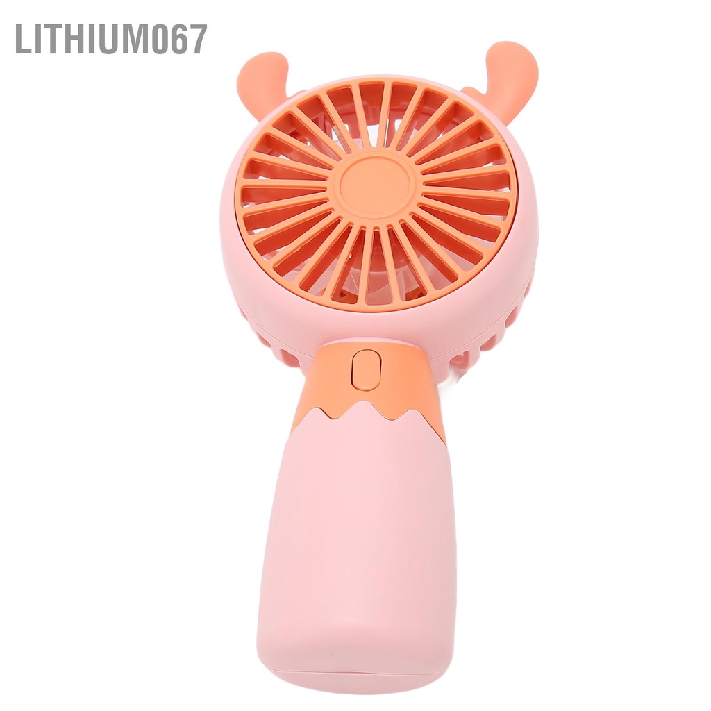 Lithium067 Quạt Cầm Tay Phong Cách Tai Hươu Sạc USB Pin 300MAh Tiện Dụng Di Động Mini Cho Gia Đình Văn Phòng Du Lịch