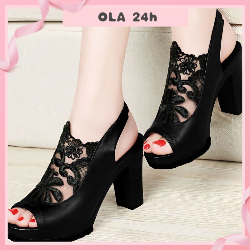 Sandal Cao Gót Hở Mũi Phong Cách Hàn Quốc Mới 2023 E9YI