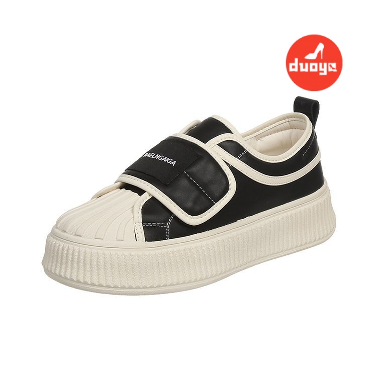 Duoya Giày Thể Thao Bánh Mì Bằng Da Mềm Quai Dán Dày Dặn Dễ Phối Đồ Cho Nữ