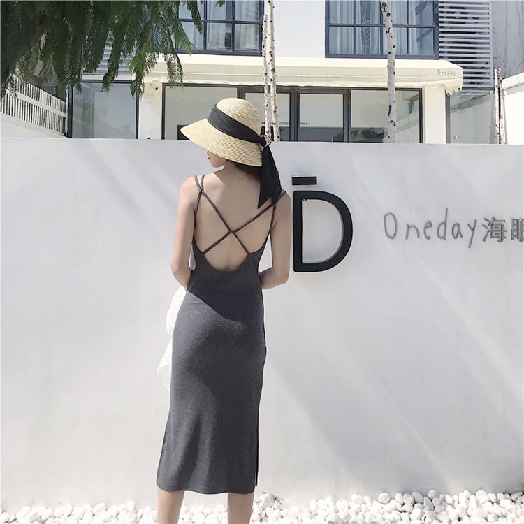 Đầm Dài Hai Dây Hở Lưng Gợi Cảm Cho Nữ