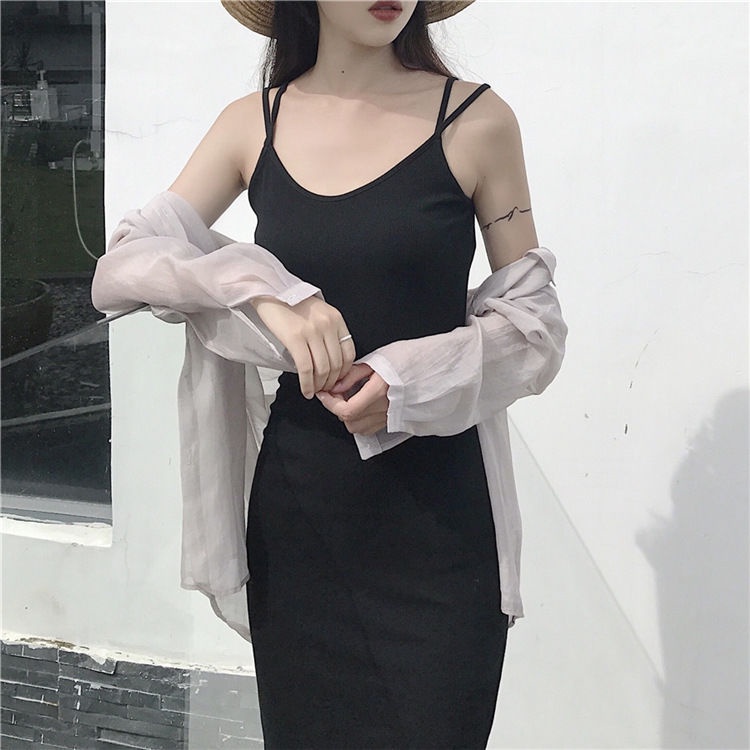 Đầm Dài Hai Dây Hở Lưng Gợi Cảm Cho Nữ