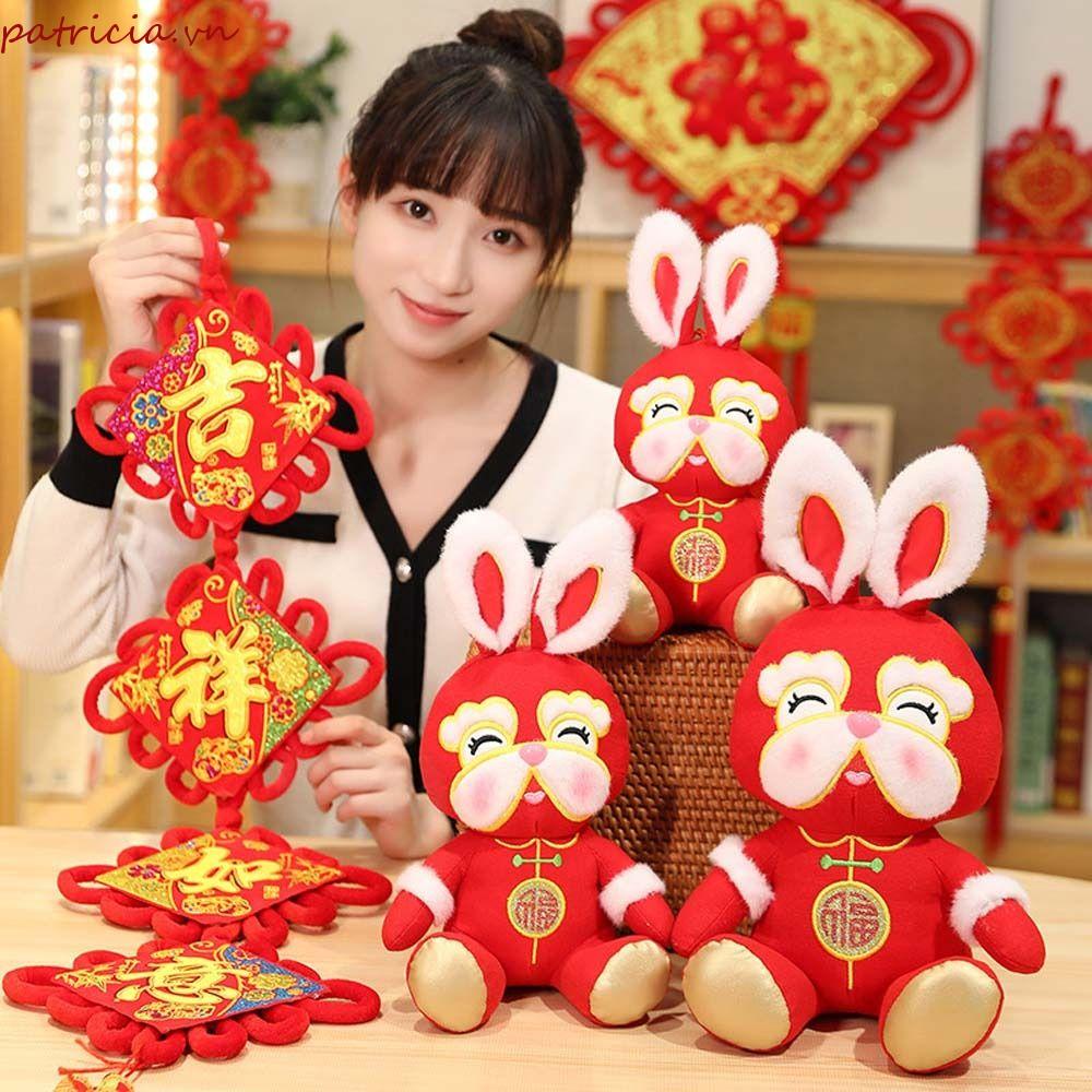 Thỏ Nhồi Bông Cotton Phong Cách Trung Hoa Mừng Năm Mới