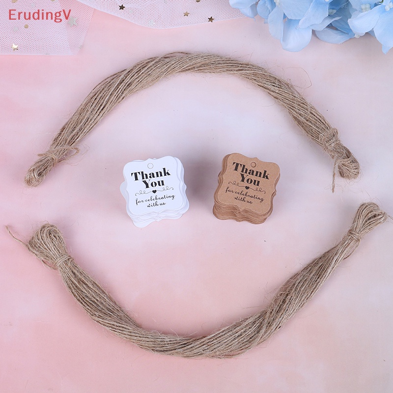 Set 100 Thẻ Giấy In Chữ Thank You for Celebrag Kèm Us Dùng Làm Quà Tặng Cho Bé