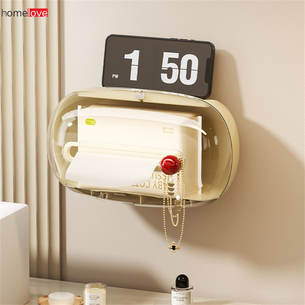 Hộp Đựng Khăn Giấy Treo Tường Hộp Đựng Khăn Giấy Dụng Cụ Đựng Đồ Trong Phòng Tắm Hộp Giấy Tăng Dần Tự Động Không Đục Lỗ Chống Trượt Kệ Chống Ẩm Chống Nước Homelove