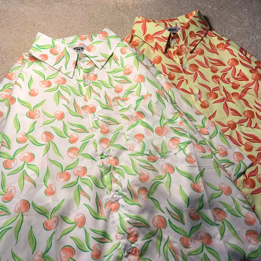 NRVP Áo Sơ Mi Nữ Ngắn Tay In Họa Tiết Độc Đáo Phong Cách Hàn Quốc Mới