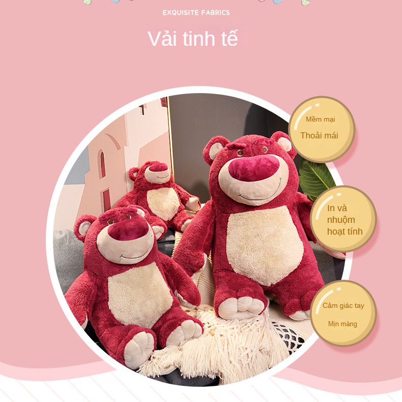 Thú Nhồi Bông Hình Gấu Dâu Tây Đáng Yêu Cho Bé