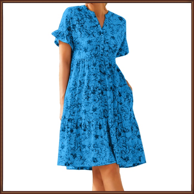 Áo Thun 100% Polyester Tay Ngắn Cổ Chữ V In Họa Tiết Phong Cách Âu Mỹ