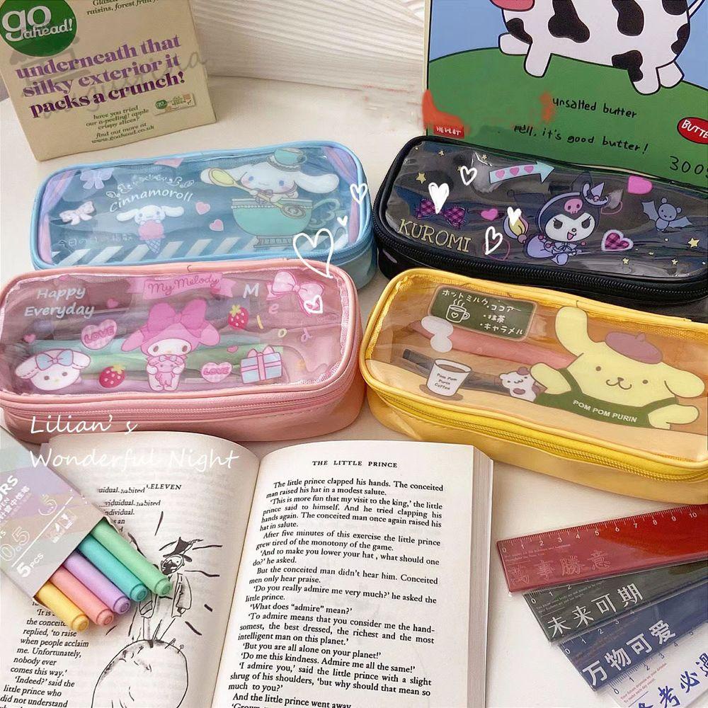 Túi Đựng Bút / Mỹ Phẩm Sức Chứa Lớn Họa Tiết Hoạt Hình Kuromi Melody Cho Nữ