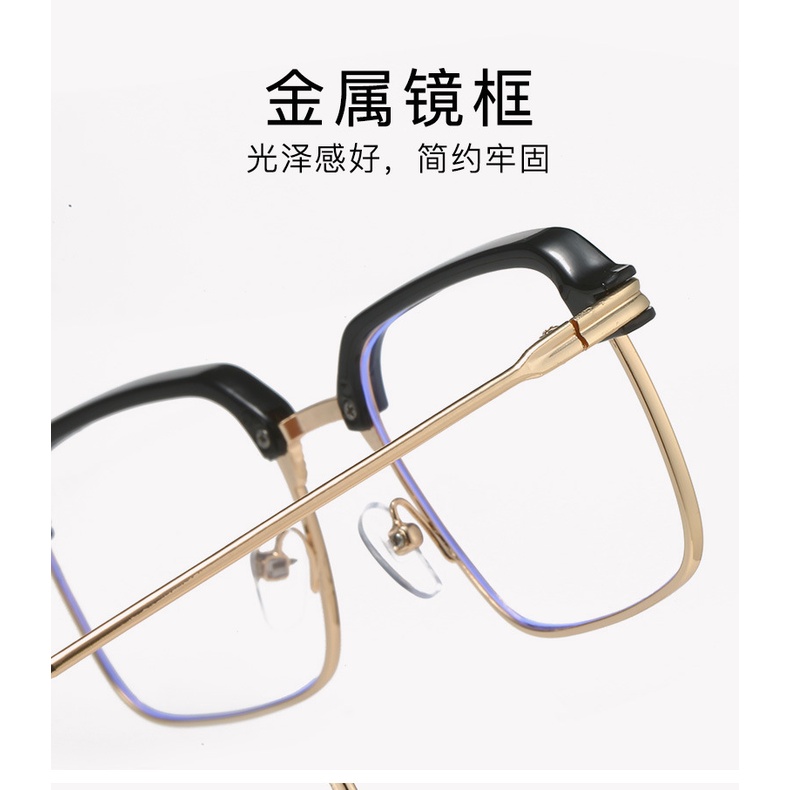 Kính Chống Nắng Nửa Gọng Màu Sắc Đơn Giản Phong Cách Retro Cho Nam