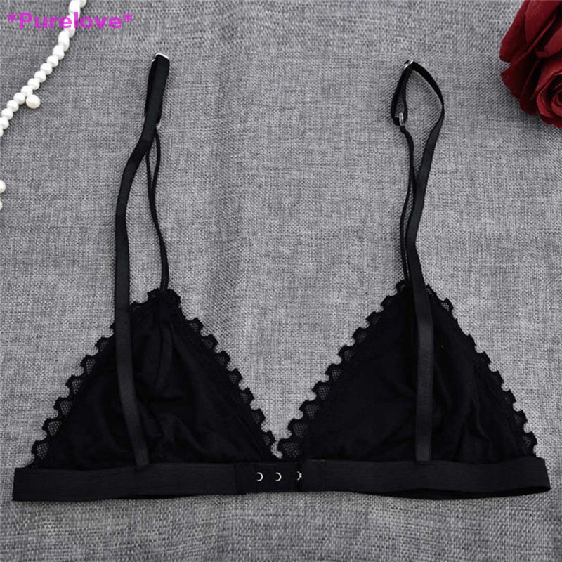 Áo Ngực Ren Hoa Hình Tam Giác Không Đệm Lót Thời Trang Mới