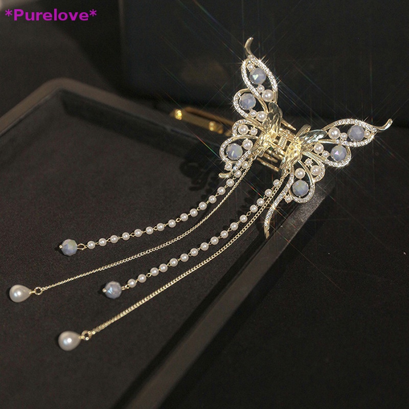 Kẹp Tóc Hình Bướm Đính Ngọc Trai Thời Trang Hàn Quốc Dành Cho Nữ Mới