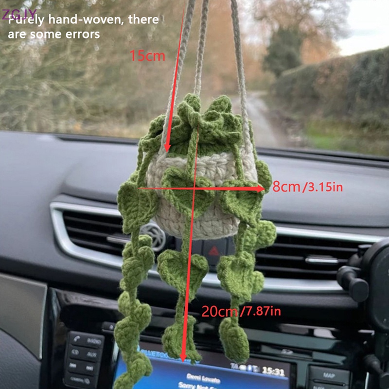 1 Cây Cảnh Đan Móc Thủ Công Hình Xe Hơi Dễ Thương Dùng Trang Trí Mới
