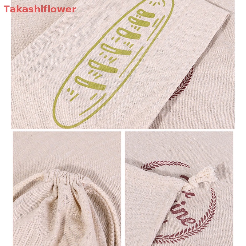 1 Túi Dây Rút Vải Lanh Đựng Bánh Mì Tái Sử Dụng Tiện Lợi