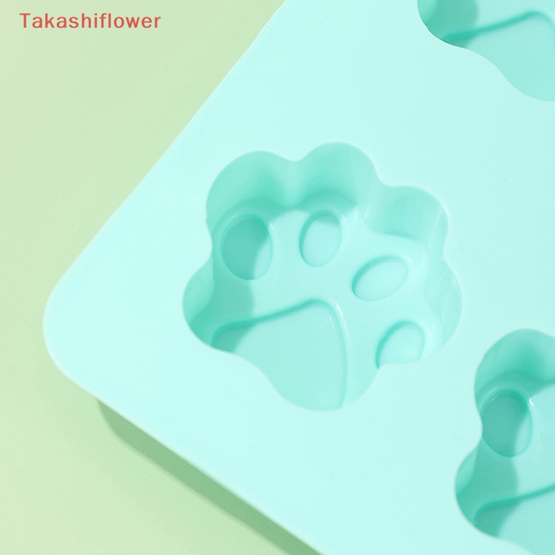 1 Khuôn Silicone Cấp Thực Phẩm Tái Sử Dụng Làm Bánh 10 Lỗ Hình Dấu Chân Chó Mèo